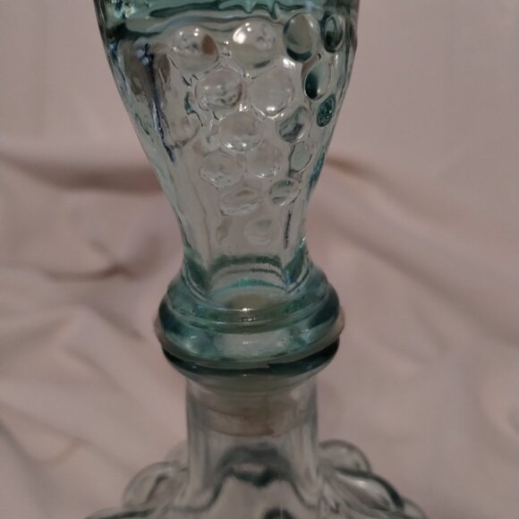 Mod Dep vintage blue aqua decanter bottle grappe design - Picture 7 of 9